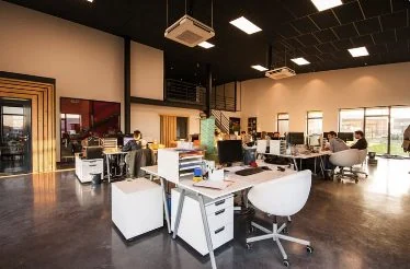 Bright, pristine modern office space kept clean for a productive workday