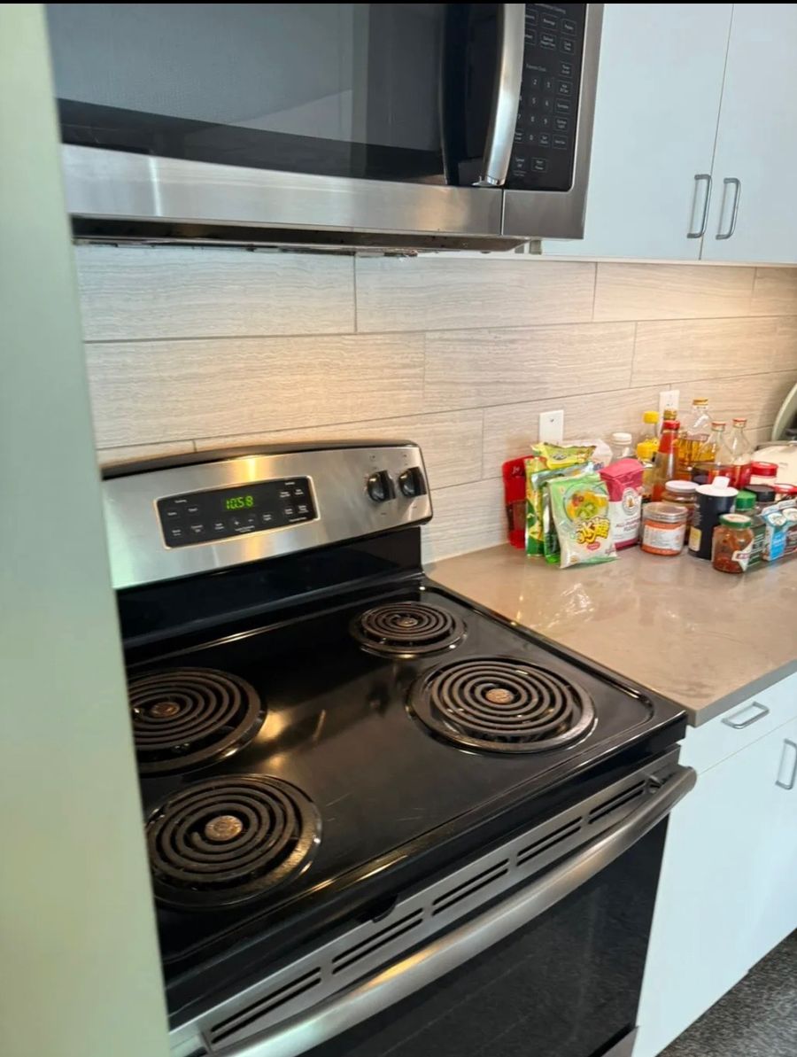 Clean, bright kitchen after a GA Cleaning Service cleaning in Worcester